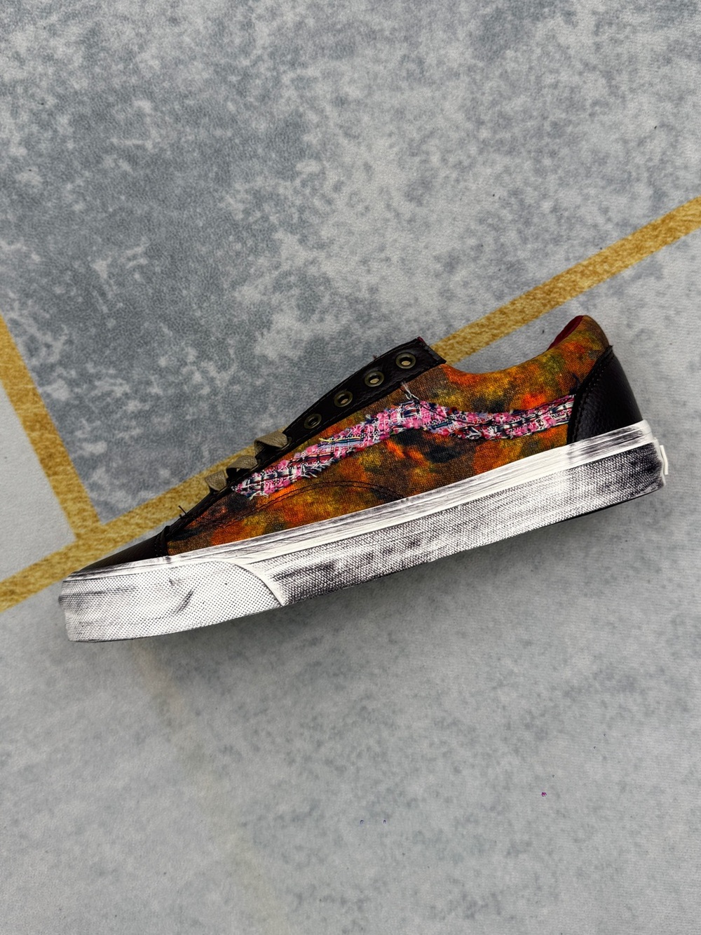Vans Multicolor Tie-Dye Low Top Sneakers with Brown Accents - Picture 9 of 12